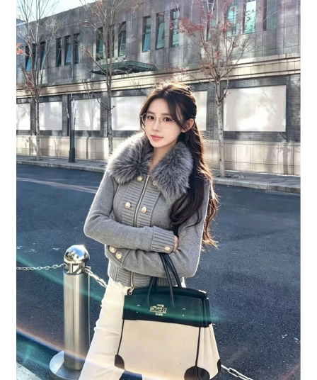 한 부서 레트로 배색 스트라이프 후드 지퍼 맨위 오픈 가디건 여성 가을 새로운 부드러운 찹쌀 다용도 느긋한 니트 스웨터