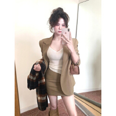 批发初秋搭配一整套大码胖mm<b class='q'>西装</b>外套背心短裙气质轻熟御姐高级套装女