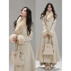 批发长款<b class='q'>大</b>毛领毛呢<b class='q'>外套</b><b class='q'>女</b><b class='q'>大</b>码胖mm收腰显瘦独特高级气质温柔保暖<b class='q'>大</b>衣