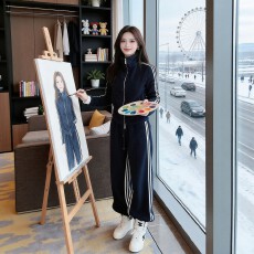 批发秋冬搭配一整套大码胖mm黑色圆领<b class='q'>西装外套</b>半身短裙高级好看套装女