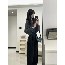 批发春季搭配一整<b class='q'>大码</b>胖mm罩衫上衣休闲阔腿裤韩系穿搭高级时尚套装女