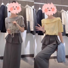 批发夏季搭配一整套大码胖mm一字领上衣<b class='q'>半身裙</b>减龄时尚好看两件套装女