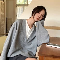 批发老钱美式风假两件长袖卫衣2026<b class='q'>情侣</b><b class='q'>男女</b>春秋上衣新款宽松慵懒T恤