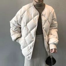 批发新款面包服爆款羽绒棉无领棉袄短款棉衣<b class='q'>外套</b>菱格棉服女冬季2026