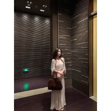 批发度假风连衣<b class='q'>裙</b>女千金名媛气质生日礼服重工褶皱收腰显瘦长<b class='q'>裙</b><b class='q'>伴娘</b><b class='q'>裙</b>