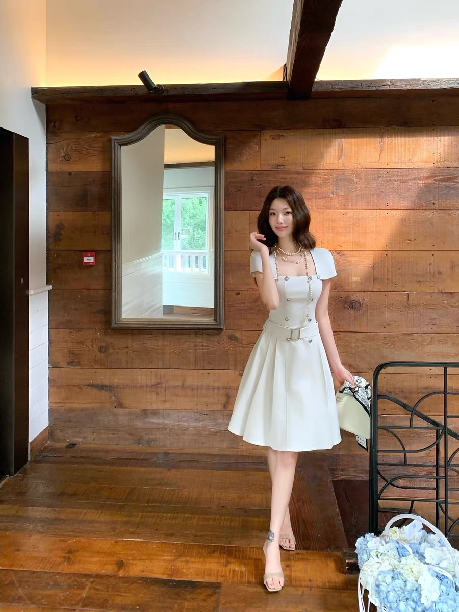 BY26493# Barbchill慢节奏生活韩剧女主杏色风衣裙可拆卸披肩显瘦A字 服裝批發女裝批發服飾貨源