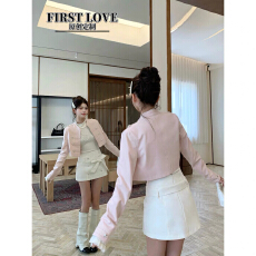 批发越韩小鱼Musefish 少女骑士 韩版复古千金设计感小夹克蝴蝶结半裙