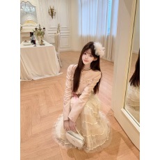 批发桔梗house 浅云茶会 千金风蕾丝收腰显瘦<b class='q'>连衣裙</b><b class='q'>小香风</b>短外套套装