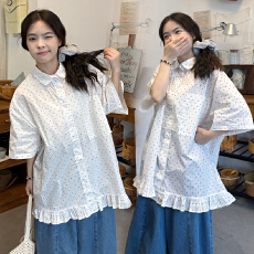 批发实拍2026<b class='q'>新款</b>孕妇长款宽松圆点衬衫