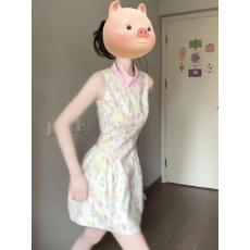 批发韩系甜美千金风<b class='q'>碎花</b>连衣裙女夏季收腰显瘦公主裙超好看度假风<b class='q'>短裙</b>