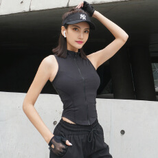批发锦纶220克#夏季运动马甲跑步健身衣女无袖背心速干瑜伽服上衣