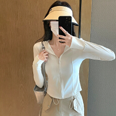 批发锦纶170克#抖店质量裸感<b class='q'>防晒衣</b>面料冰丝凉感<b class='q'>防晒衣</b>外套女运动上衣