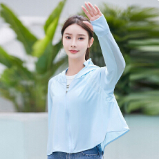 批发防晒衣女款2026新款黑胶帽檐冰丝夏季防紫外线<b class='q'>户外</b>轻薄透气防晒服