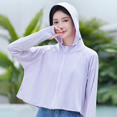 批发黑胶帽檐防晒衣女士夏季薄款防紫外线冰丝防晒服宽松透气防晒外套