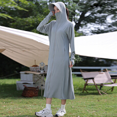 批发2026夏季长款防晒衣女户外遮阳防紫外线冰丝凉感透气全身防晒长裙