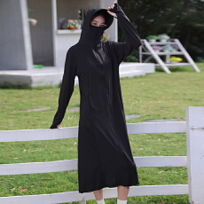 批发跨境长款冰丝防晒衣女2026新款夏季防紫外线超长防晒服长裙连衣裙