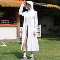 批发2026夏季中长款防晒衣女修身超长户外专业防紫外线防晒服海滩旅游