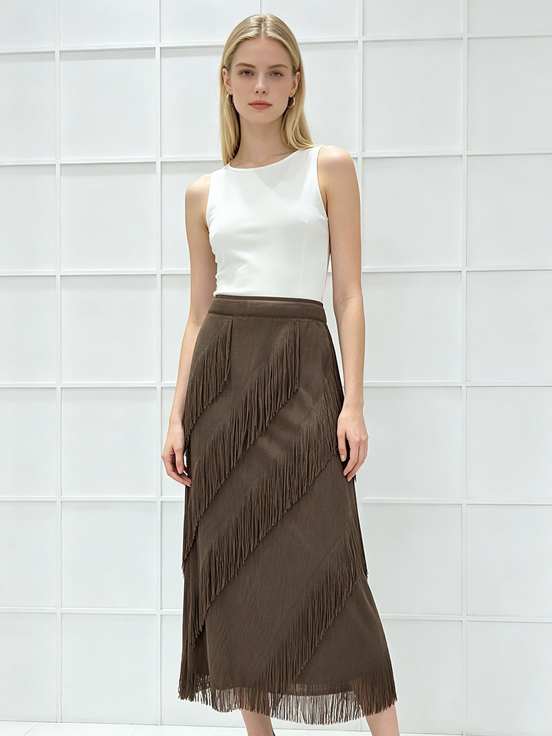 세 하우스 여름 술 주름 케이크 드레스 출퇴근 다용도 루즈핏 스트레이트 타이트 스커트 슬림해 보이는 디자인 센스 반신 스커트 여성