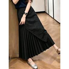 批发黑色高腰百褶半身裙女2026<b class='q'>夏</b>季流行新款遮肉显瘦时尚气质A字裙子