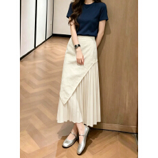 批发气质白色百褶半身裙女2026<b class='q'>夏</b>季新款小个子高级感独特超好看长裙子