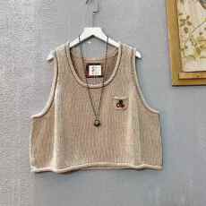 批发棉线工字型套头砍袖背心女<b class='q'>春</b>秋季宽松大码纯色百搭减龄马甲