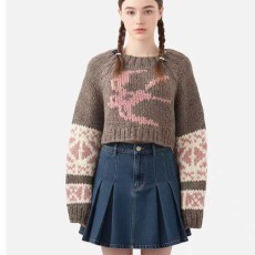 批发重工<b class='q'>手工</b>编织小众设计感几何图案针织衫<b class='q'>毛衣</b>外套上衣加厚上衣