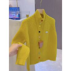 批发<b class='q'>韩版</b>温柔风彩色纽扣小标翻领针织开衫毛衣女秋冬洋气百搭针织上衣