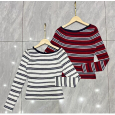 批发现<b class='q'>韩国</b>东大门<b class='q'>代购</b>2026春夏季meng新款时尚百搭斜肩显瘦条纹长袖