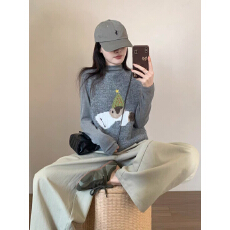 批发话里韩系可爱卡通小狗针织马甲女<b class='q'>秋</b>冬圆领无袖叠穿毛衣背心百搭