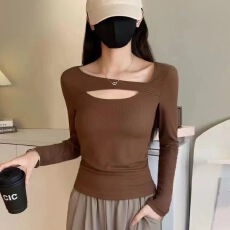 批发性感镂空<b class='q'>打底衫</b>女秋冬季洋气内搭外穿加绒<b class='q'>大码</b>显瘦设计感小衫