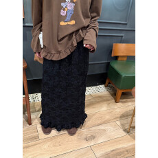 批发加绒蕾丝半身裙2025冬季新款韩版宽松显瘦<b class='q'>百搭</b>中长款花边半身裙女