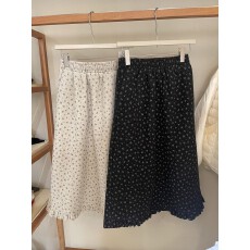 批发2025秋冬新款韩版韩系冬款<b class='q'>甜美</b>风温柔花色木耳边显瘦百搭半身裙