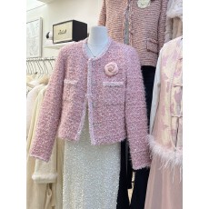 批发2025新款<b class='q'>高级</b><b class='q'>定制</b>法式轻奢亮片名媛千金风粗花呢羽绒外套女