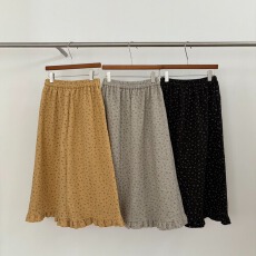 批发话里淑女风温柔荷叶边碎花半裙2025冬季新款韩版休闲直筒半身裙女