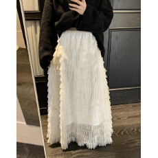 批发馨帮帮 波点<b class='q'>网纱</b>蛋糕<b class='q'>裙</b>2025秋仙气蓬蓬长款纱<b class='q'>裙</b>层次感A字半身<b class='q'>裙</b>女