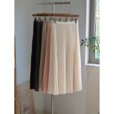 批发气质温柔风垂感风琴百褶裙女春夏显瘦中长款A字裙纯色<b class='q'>百搭</b>半身裙