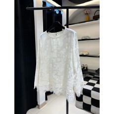 批发2026春国风圆领上衣女新中式内搭打底衫外穿拼接蕾丝宽松缎面提花