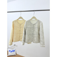 批发显白黄色新中式外套女春提花年轻款上衣复古国风日常短款正肩减龄