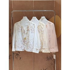 批发新中式粉色刺绣<b class='q'>欧根纱</b>外套女年轻款减龄少女国风圆领防晒开衫<b class='q'>上衣</b>