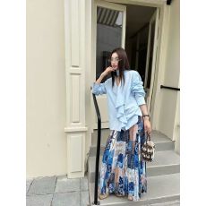 批发欧洲站2026春季<b class='q'>新款</b>欧货女装松紧腰拼色度假风时尚减龄高腰<b class='q'>半身裙</b>