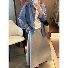 批发防晒格子衬衫背心半身裙三件<b class='q'>套装</b>女<b class='q'>欧洲站</b>2026夏季新款欧货女装潮