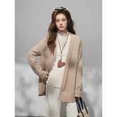 批发实拍慵懒温柔风<b class='q'>长袖</b>针织衫秋冬<b class='q'>外</b><b class='q'>搭</b>宽松中长款披肩<b class='q'>开衫</b>外套上衣