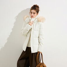 批发实拍时尚设计感毛领连帽棉服外套女<b class='q'>秋</b>冬新款修身保暖加厚棉衣