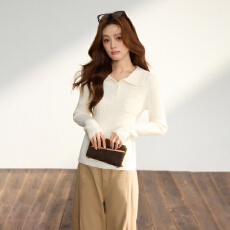 批发实拍复古翻领细麻花毛衣女秋冬新款<b class='q'>修身</b>显瘦内搭打底针织衫