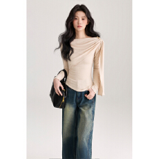 批发实拍法式气质围裹式收腰内搭针织衫女秋冬简约设计感打底衫