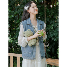 批发实拍韩系<b class='q'>牛仔</b>马甲女夏季新款休闲风外搭宽松叠穿坎肩马夹外套上衣