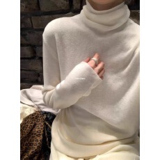 批发<b class='q'>羊绒</b>奶白内搭高领针织衫打底衫女薄<b class='q'>毛衣</b>