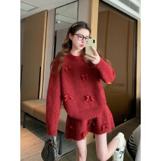 批发韩系一整套深冬穿搭毛衣<b class='q'>套装</b>女2025新款重工蝴蝶结针织短裙两件套