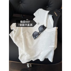 批发基础高级感天丝亚麻白色圆领短袖T恤女夏宽松<b class='q'>打底</b>正肩白T<b class='q'>上衣</b>