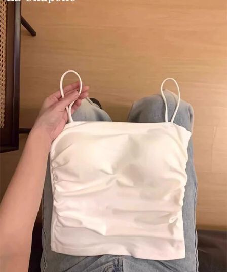 순수한 욕망 캐미솔 인사이드 가져 가라. 여름 벨트 가슴 패드 몸매 가꾸기 아름다움 뒤로 브래지어 하나 튜브탑 맨위